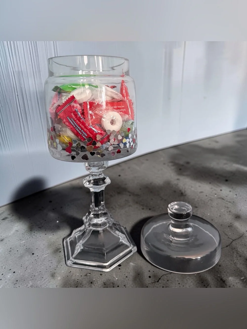 Glass Pedestal Apothecary Candy Jar with Lid